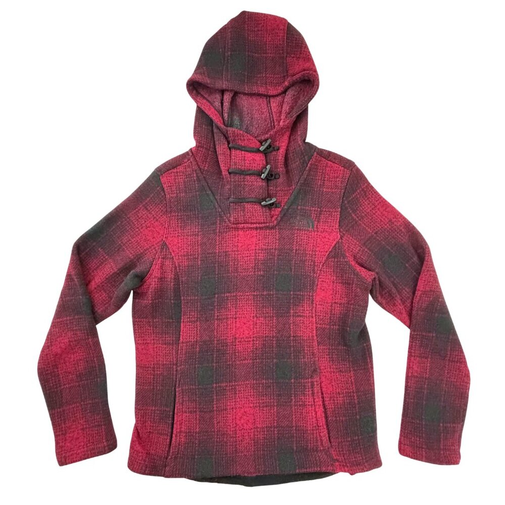 The North Face Women's Fleece "Furano" Pullover Hoodie Red Buffalo Plaid  Small